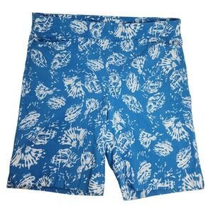 Chico's Shorts Women's 3 / 16 Pull On Stretchy Sea Shell Summer Blue White‎